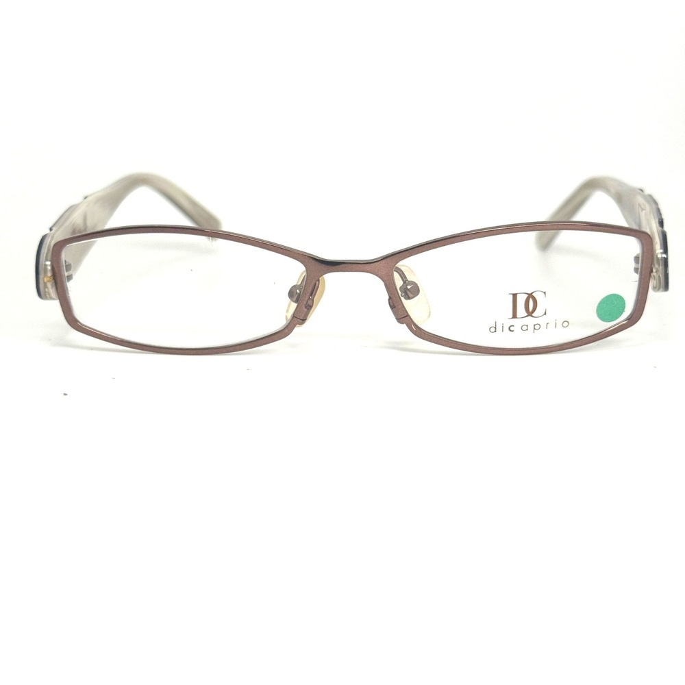 DiCaprio DC 67 Brown Eyeglasses Frames 51-16-140 Heart Rhinestone Detail Womens